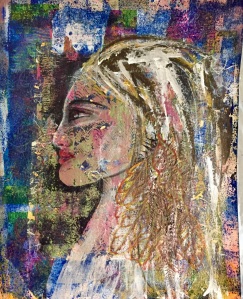 Final painting Louise Gallagher Mixed media on canvas paper 11" x 14"